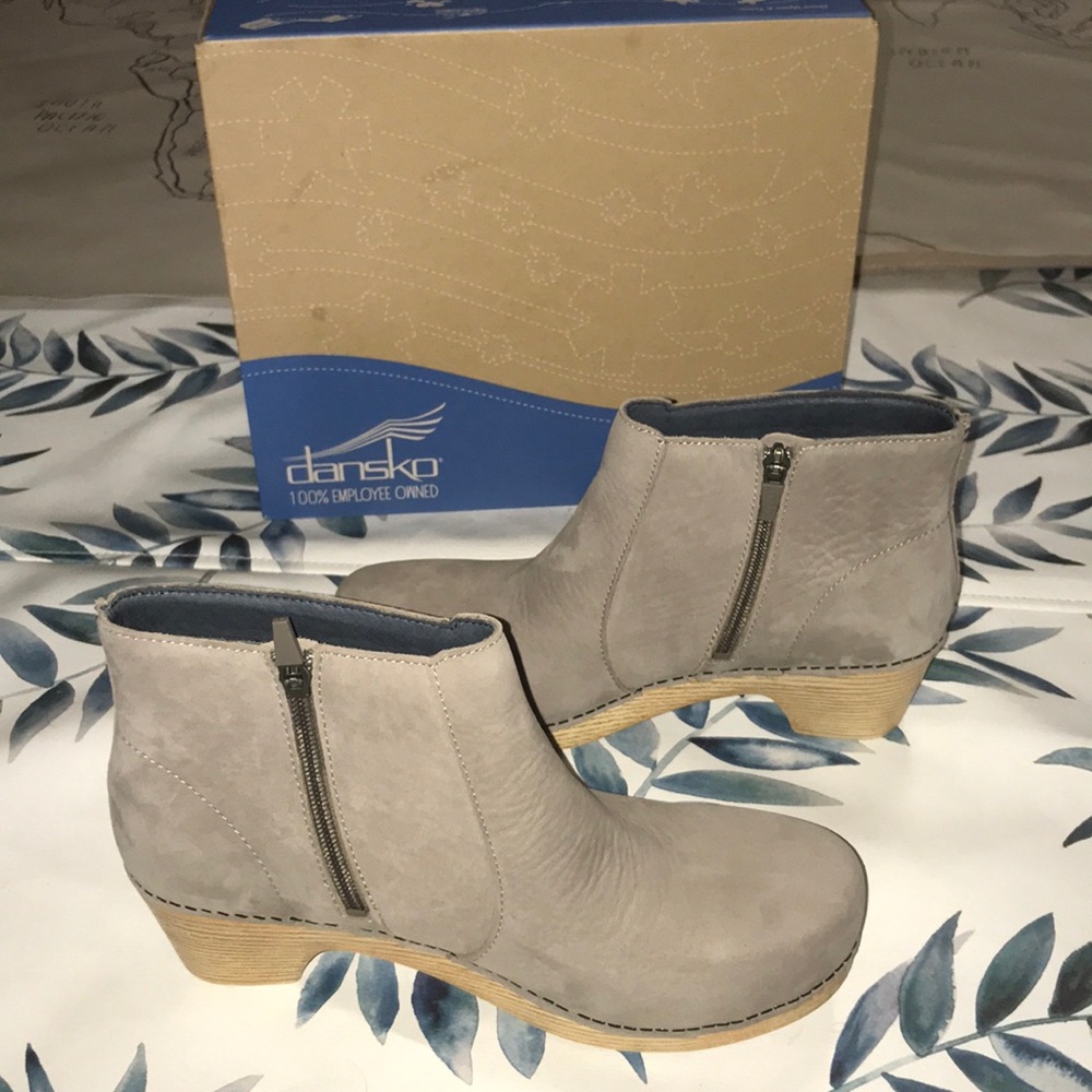 Dansko Taupe Suede Ankle Boots - Picture 2 of 4